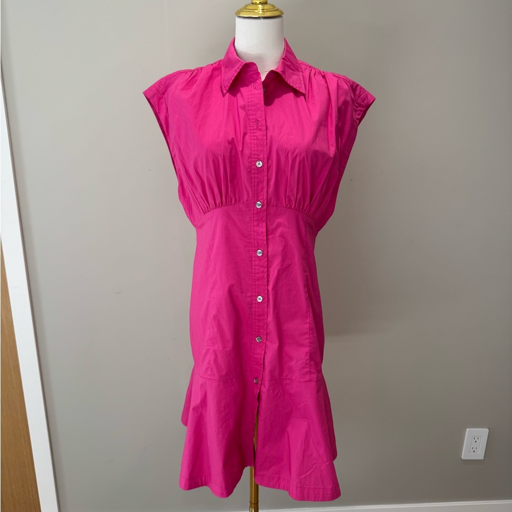 Michael Kors Fuchsia Button-Down Mini Dress